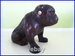 Rare Antique Sitting English Bulldog Cast Iron Doorstop Hubley Dog Statue
