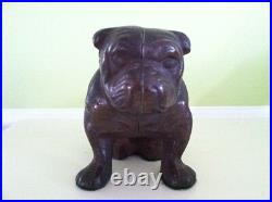 Rare Antique Sitting English Bulldog Cast Iron Doorstop Hubley Dog Statue