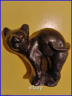 Rare! Antique Small. Cast Iron Halloween Cat Doorstop Paperweight Hubley USA