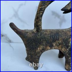 Rare Antique Vintage Cast Iron Billy Goat Ram Doorstop Door Stop Hubley Style