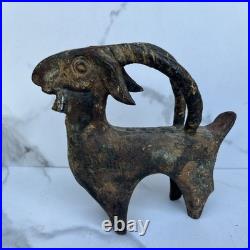 Rare Antique Vintage Cast Iron Billy Goat Ram Doorstop Door Stop Hubley Style
