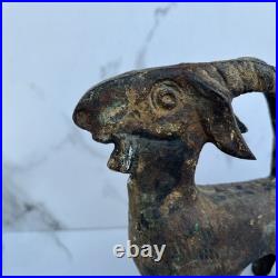 Rare Antique Vintage Cast Iron Billy Goat Ram Doorstop Door Stop Hubley Style