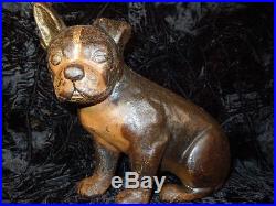 Rare Authentic Spencer Doorstop Boston Terrier French Bull Dog Puppy Cast Iron