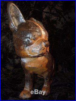 Rare Authentic Spencer Doorstop Boston Terrier French Bull Dog Puppy Cast Iron