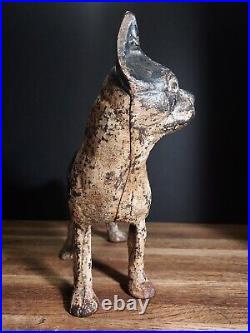 Rare Left Facing Antique Boston Terrier Cast Iron Door Stop