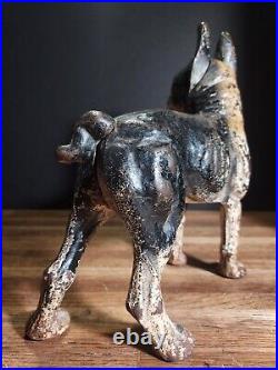 Rare Left Facing Antique Boston Terrier Cast Iron Door Stop