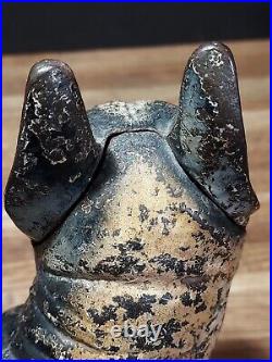 Rare Left Facing Antique Boston Terrier Cast Iron Door Stop