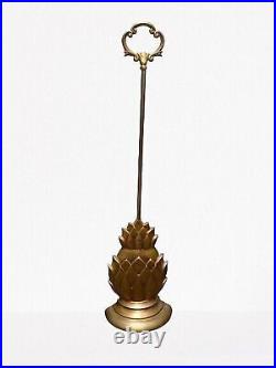 Rare! Sarreid Vintage Mid Century Brass Pineapple Door Stop With Handle