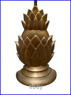 Rare! Sarreid Vintage Mid Century Brass Pineapple Door Stop With Handle