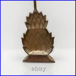 Rare! Sarreid Vintage Mid Century Brass Pineapple Door Stop With Handle