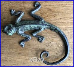 Rare Sherwin Wiliams Paint Advertising Chameleon Lizard Doorstop Cast Iron