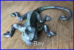 Rare Sherwin Wiliams Paint Advertising Chameleon Lizard Doorstop Cast Iron