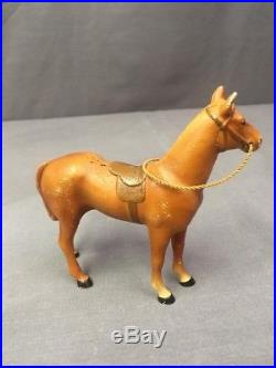 Rare Vintage 1931 Hubley Cast Iron Race Horse With Jockey Toy/door Stop