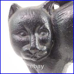 Rare Vintage Cast Iron Black Cat Doorstop / Bookend