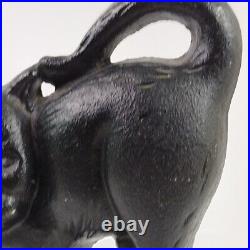 Rare Vintage Cast Iron Black Cat Doorstop / Bookend