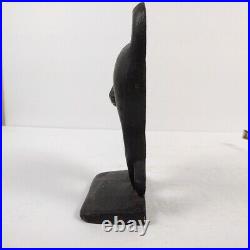 Rare Vintage Cast Iron Black Cat Doorstop / Bookend