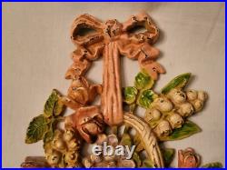 Rare Vintage Hubley Cast Iron Basket Of Flowers Doorstop #189 Orig Paint Nice