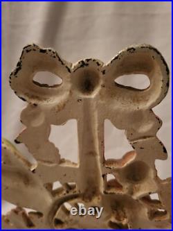 Rare Vintage Hubley Cast Iron Basket Of Flowers Doorstop #189 Orig Paint Nice