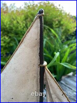 Rare Vintage Sailboat Sailing Cast Iron schooner Doorstop Americas Cup beach