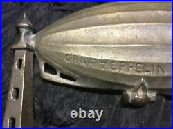 Rare Vintage Schylling Graf Zeppelin Cast Iron Doorstop/lamp/sign Vg+ Man Cave