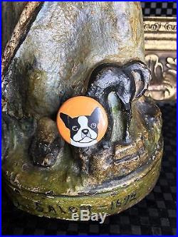 Rare c1895 Symonds Antique Salem 1692 Witch Blk Cat Cast Iron Metal Art Doorstop