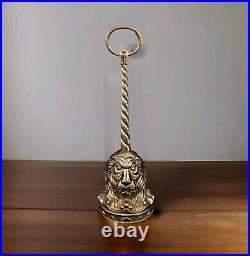 Regency Lion's Head Solid Metal Brass Door Stop Animal King Golden Yellow Color