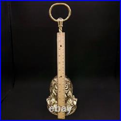 Regency Lion's Head Solid Metal Brass Door Stop Animal King Golden Yellow Color