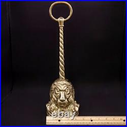 Regency Lion's Head Solid Metal Brass Door Stop Animal King Golden Yellow Color