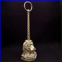 Regency Lion's Head Solid Metal Brass Door Stop Animal King Golden Yellow Color