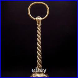 Regency Lion's Head Solid Metal Brass Door Stop Animal King Golden Yellow Color