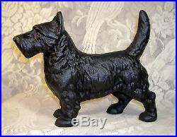 STANDING SCOTTIE DOG STATUE Heavy Cast Iron Doorstop Black Scottish Terrier