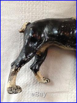 STUNNING LARGE Antique Hubley Boston Terrier Bulldog Cast Iron Door Stop