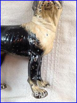 STUNNING LARGE Antique Hubley Boston Terrier Bulldog Cast Iron Door Stop