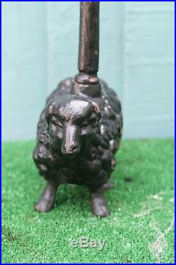 SUPERB 19th C ARCHITECTURAL CAST IRON DOORSTOP WITH ROUNDED SHEEP TO BASE c1880s