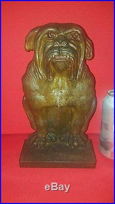 Super Rare Antique Bradley & Hubbard Cast Iron Bulldog Statue Door Doorstop