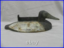 Scarce Antique Cast Iron Duck 2-Tone 15 Boot Scrapper Doorstop Decoy Long Beak
