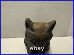 Scarce Antique HUBLEY USA SLEEPING CAT? Doorstop Door Stop Cast Iron Full Roun