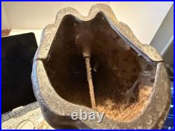 Scarce Antique HUBLEY USA SLEEPING CAT? Doorstop Door Stop Cast Iron Full Roun