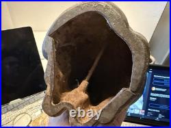 Scarce Antique HUBLEY USA SLEEPING CAT? Doorstop Door Stop Cast Iron Full Roun