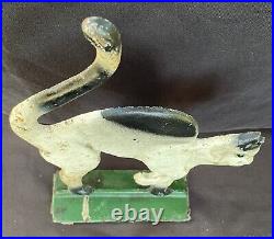 Scarce Cast Iron Doorstop Cat withRare Original Eye Hubley, John Wright, Unknown