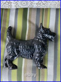 Scottish Terrier Cast Iron Dog Statue Doorstop Door 11 Hubley Scotty Antique