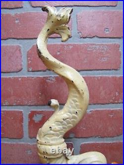 Serpent Dauphin Koi Devil Fish Old Prototype Cast Iron Doorstop Art Statue