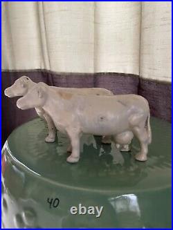 Set Of 2 Antique Rustic Solid Cast Iron Cow 6 By 3.5 Book End Door Stop