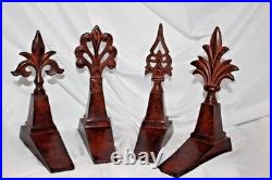 Set of 4 Different Fleur De Lis Cast Iron Door Stop Decorative Door Stop Wedge