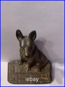 Shepherd /Belgium Malinois Old Cast Iron/Brass Bookend Doorstop Dog