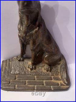 Shepherd /Belgium Malinois Old Cast Iron/Brass Bookend Doorstop Dog