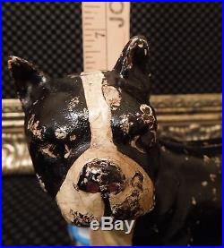 Stoic Antique SKOOG Boston Bull Terrier Dog WWI HERO'STUBBY' Cast Iron Doorstop