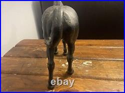 Unique Antique Cast Iron Hubley Black Show Horse Metal Doorstop 1920's Heavy