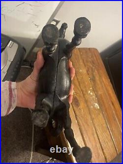 Unique Antique Cast Iron Hubley Black Show Horse Metal Doorstop 1920's Heavy