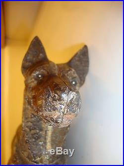 Very Rare Antique Lg Front Facing Hubley German Shepherd Cast Iron Dog Doorstop